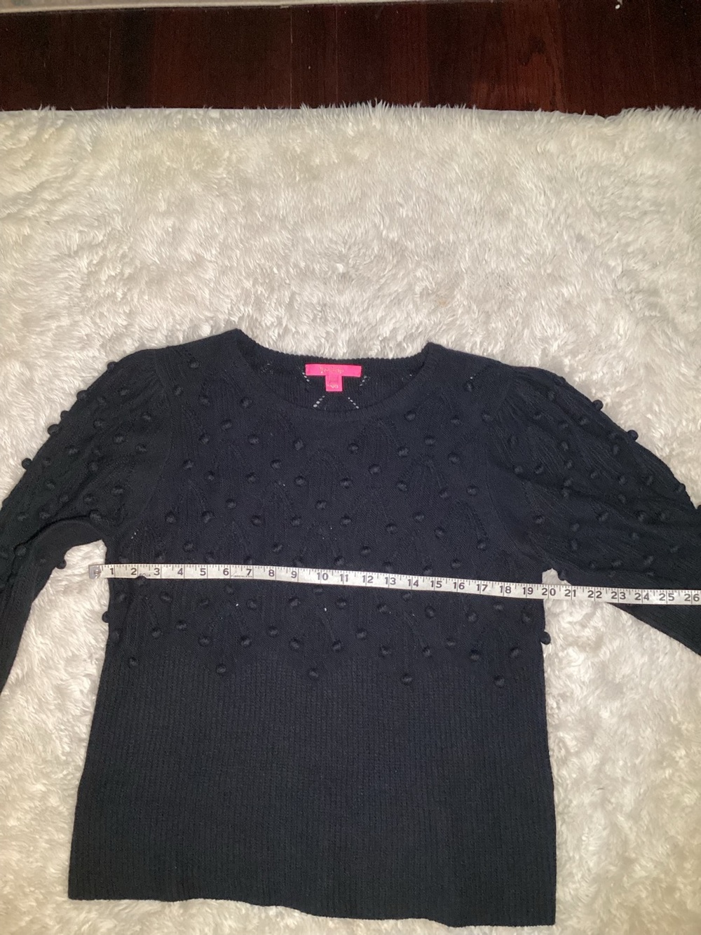 Lilly Pulitzer Neuve Black Women's Pom-Pom Knit Sweater size lXL - Picture 5 of 7